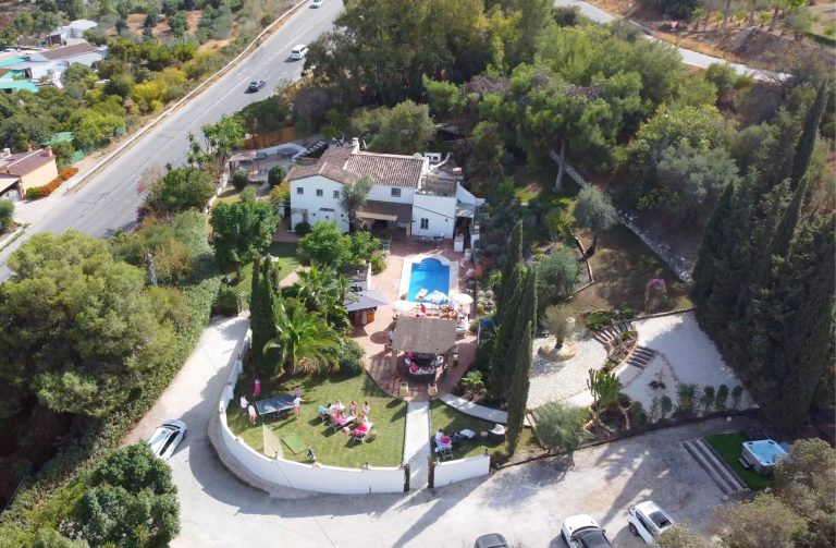 Birds eye view of exclusive wedding venue Finca Santa Fe.