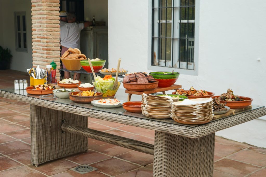 Wedding buffet at Finca Santa Fe.